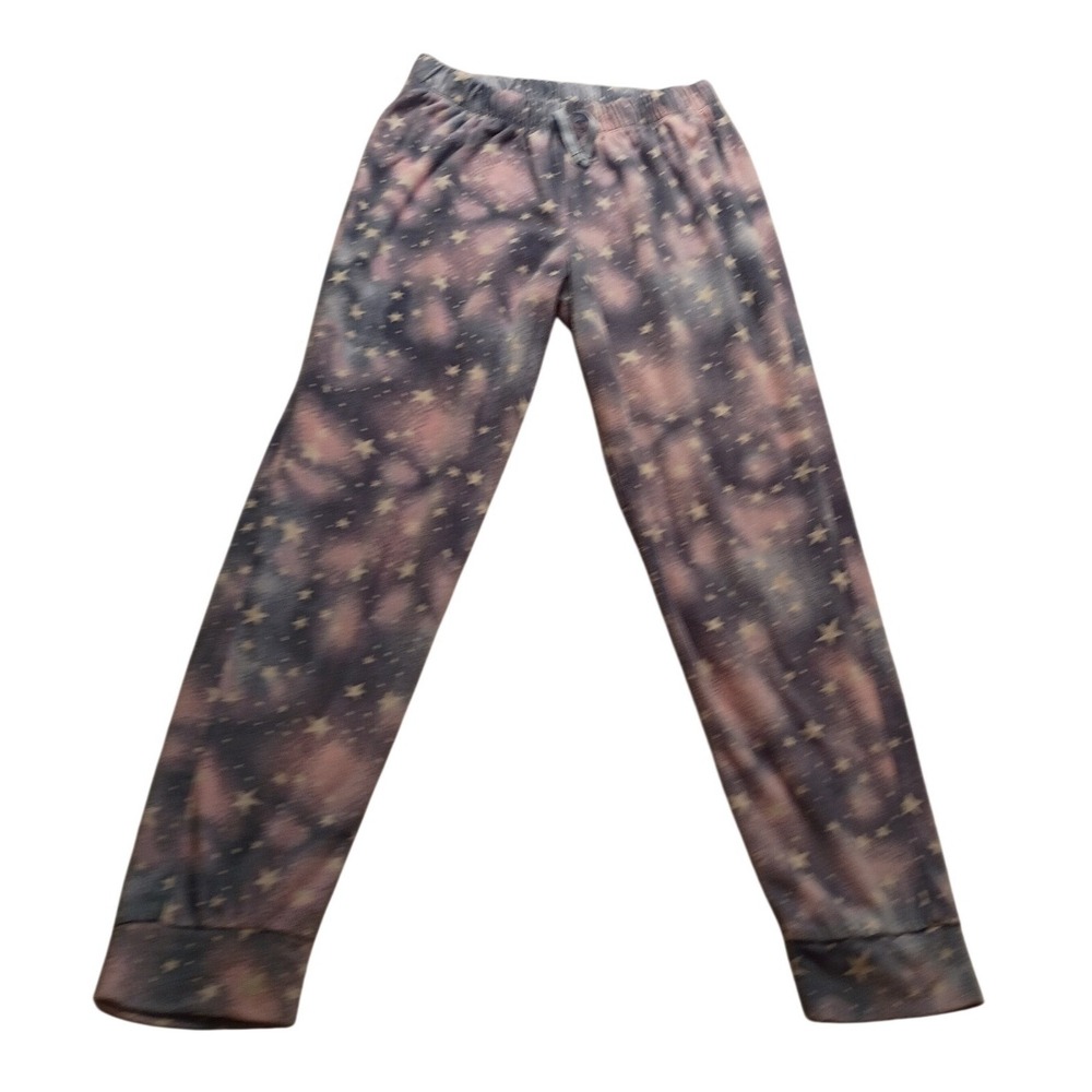 Wonder Nation Pajama Pants Girl's XL 14-16 Star Fleece Jogger Blue Pink Galaxy